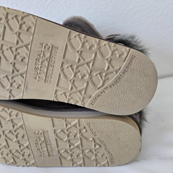 Australia Luxe Hatchet Short Boot Shearling Lining Size 9 in Brown - Picture 13 of 16